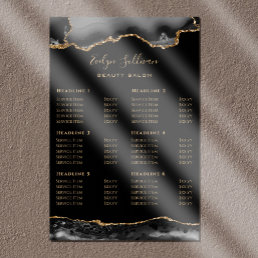 Black Gold Agate Price List Poster