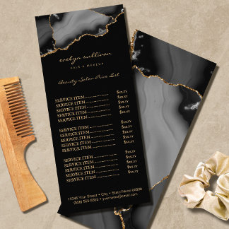 black gold agate price list rack card