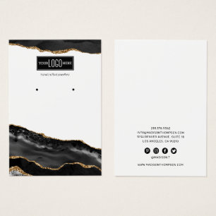 Black & Gold Agate Stud Earring Display