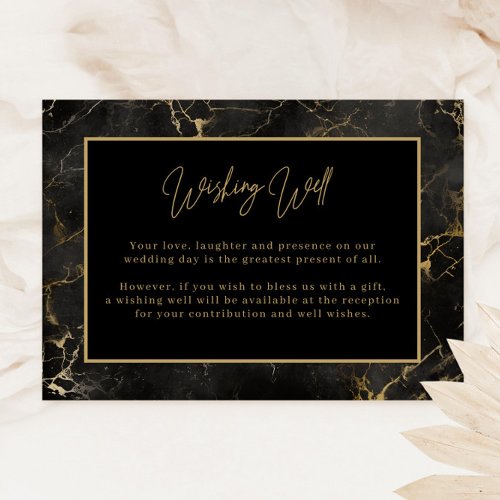 Black Gold Agate Wishing Well Enclosure Card