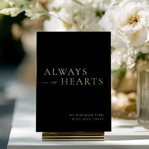 Black & Gold Always in Our Hearts Sign Foil Invitation