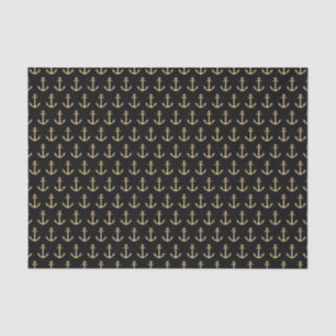 Black & Gold Anchors Away Tissue Paper