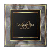 Black Gold And Gray Geometric Marble