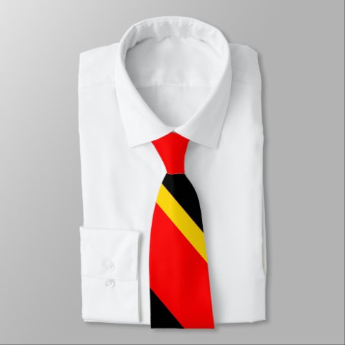 Black Gold and Red Broad University Stripe Tie
