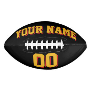 BLACK GOLD AND RED Custom Football