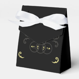Black Gold and Silver Circles Favor Boxes