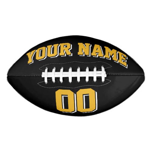 BLACK GOLD AND WHITE Custom Football