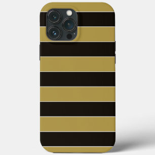 Black, Gold and White Stripes iPhone 13 Pro Max Case