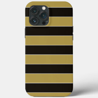 Black, Gold and White Stripes iPhone 13 Pro Max Case