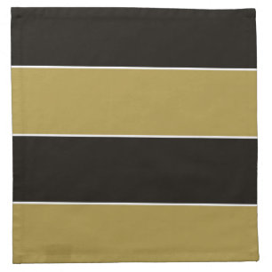 Black, Gold and White Stripes Cloth Napkin