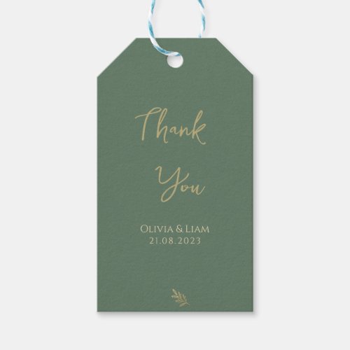 Black  Gold Anemone Floral Thank You Wedding  Gift Tags