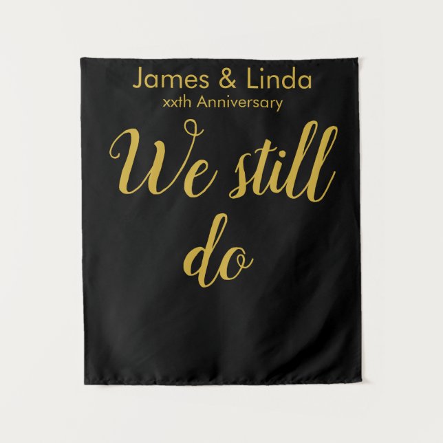 Black Gold Anniversary Party Photo Booth Backdrop (Front)