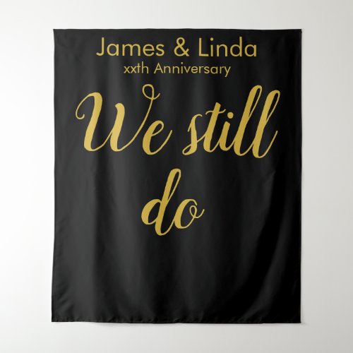 Black Gold Anniversary Party Photo Booth Backdrop