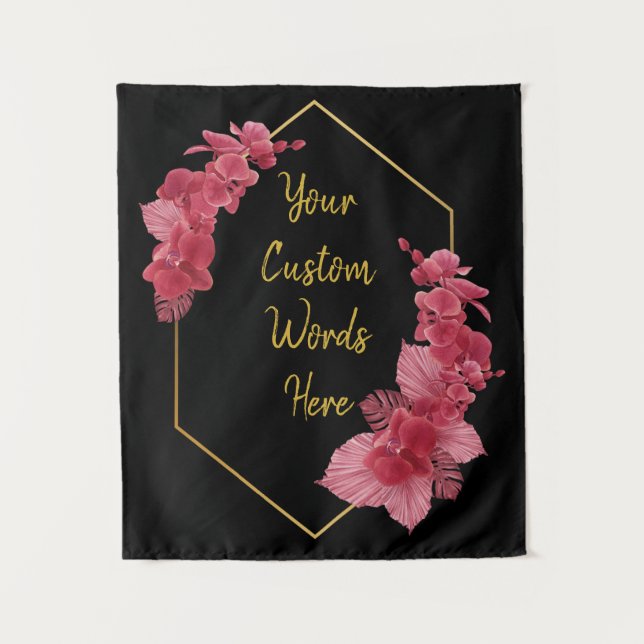 Black Gold Anniversary Party Photo Booth Backdrop (Front)