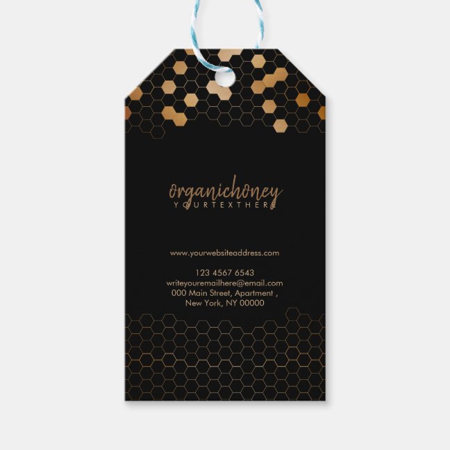 Black Gold Apiarist Honey Beewax Honeycomb Gift Tags