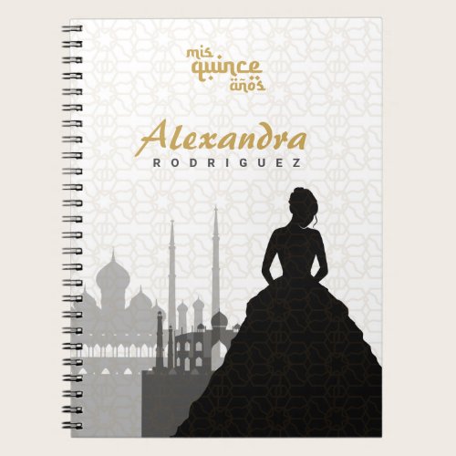 Black & Gold Arabian Quinceañera Notebook