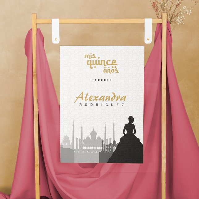 Black & Gold Arabian Quinceañera Photo Poster (Creator Uploaded)