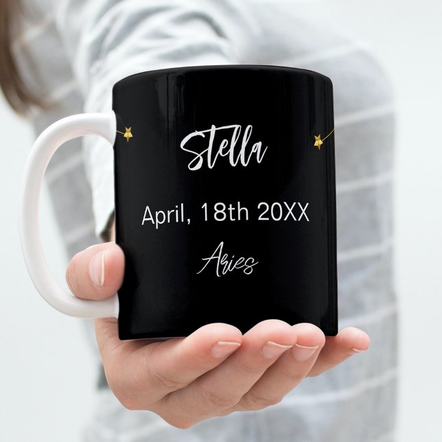 Black gold Aries star constellation birthday Coffee Mug (Creator Uploaded)