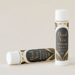 Black & Gold Art Deco Archway Wedding Thank You Lip Balm<br><div class="desc">Elegant Black and Gold Art Deco Archway Wedding Thank You lip Balm Favors have a vintage style. This wedding or any event design is elegant, rich, and sure to make a bold statement. Are you planning an art-nouveau or Gatsby themed wedding or party? Then this design is for you! The...</div>