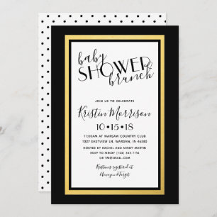 Black & Gold Art Deco Baby Shower Invitation