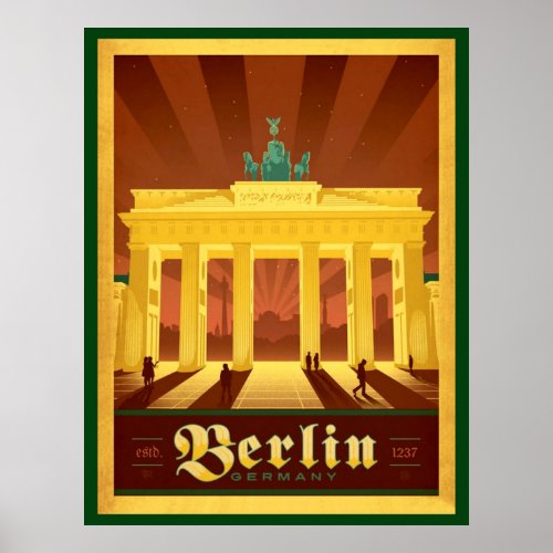 Black  Gold Art Deco Berlin Poster