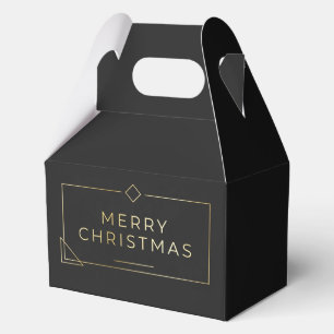 Black & Gold Art Deco Christmas Favor Gift Bag Box