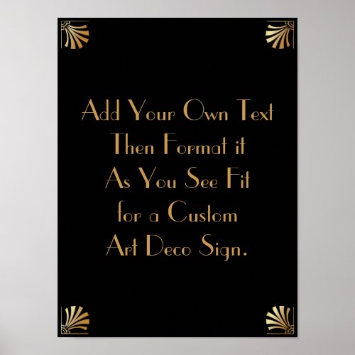 Black Gold Art Deco Custom DIY Wedding Sign
