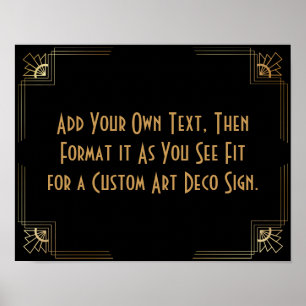 Black Gold Art Deco Custom DIY Wedding Sign