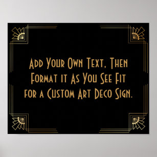 Black Gold Art Deco Custom DIY Wedding Sign