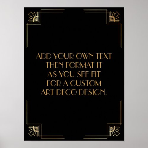 Black Gold Art Deco Custom DIY Wedding Sign