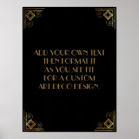 Black Gold Art Deco Custom DIY Wedding Sign