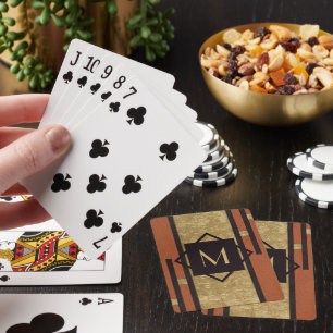 Black & Gold Art Deco Custom Monogram Poker Cards