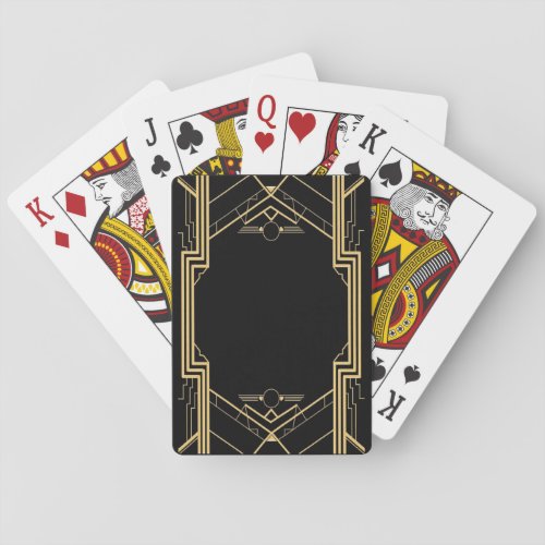 black gold art deco design playing cards