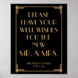 Black Gold Art Deco Gatsby Guestbook Sign 8x10 at Zazzle
