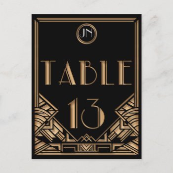 Black Gold Art Deco Gatsby Style Table Number 13 by Truly_Uniquely at Zazzle
