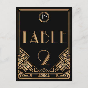 Black Gold Art Deco Gatsby Style Table Number 2