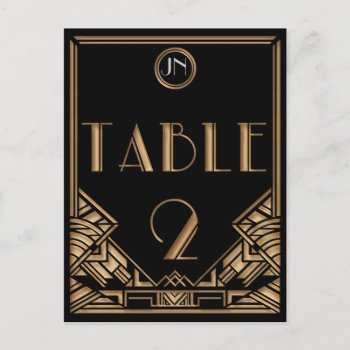 Black Gold Art Deco Gatsby Style Table Number 2 by Truly_Uniquely at Zazzle