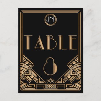 Black Gold Art Deco Gatsby Style Table Number 8 by Truly_Uniquely at Zazzle