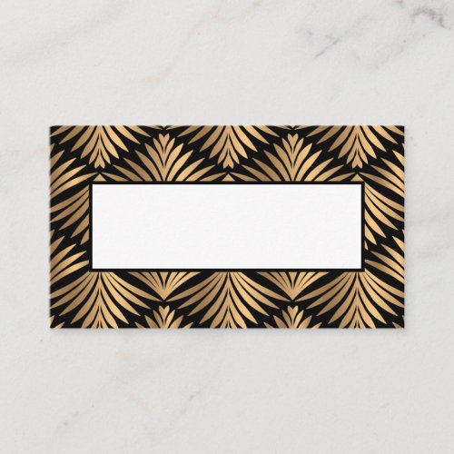 Black Gold Art Deco Gatsby Wedding Elegant Party Place Card