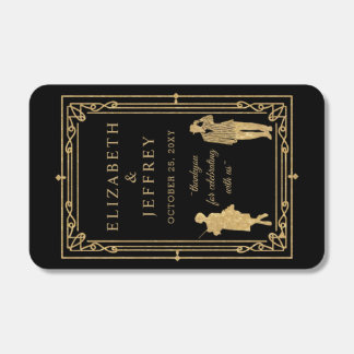Black Gold Art Deco Great Gatsby Wedding Matchboxes