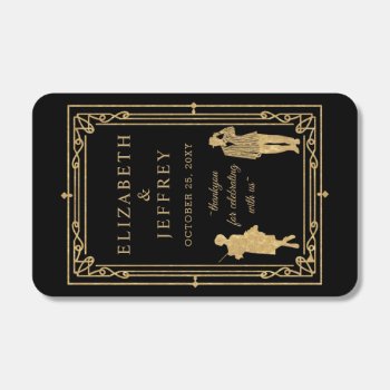 Black Gold Art Deco Great Gatsby Wedding Matchboxes by blessedwedding at Zazzle