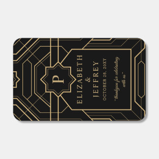 Black Gold Art Deco Great Gatsby Wedding Matchboxes