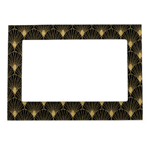 BLACK & GOLD ART DECO PATTERN MAGNETIC FRAME