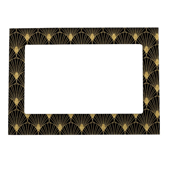 BLACK & GOLD ART DECO PATTERN MAGNETIC FRAME (Front)