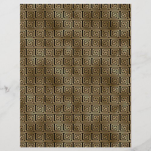 Black  Gold Art Deco Scrapbook Paper Sheet
