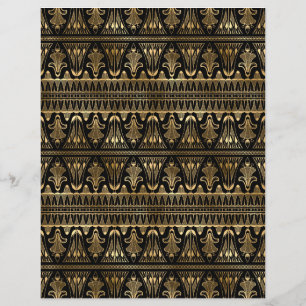 Black & Gold Art Deco Scrapbook Paper Sheet