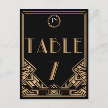 Black Gold Art Deco Style Table Number 7 by Truly_Uniquely at Zazzle