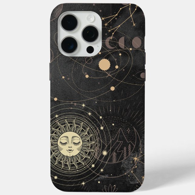 Black Gold Astrological Pattern Case-Mate iPhone Case (Back)
