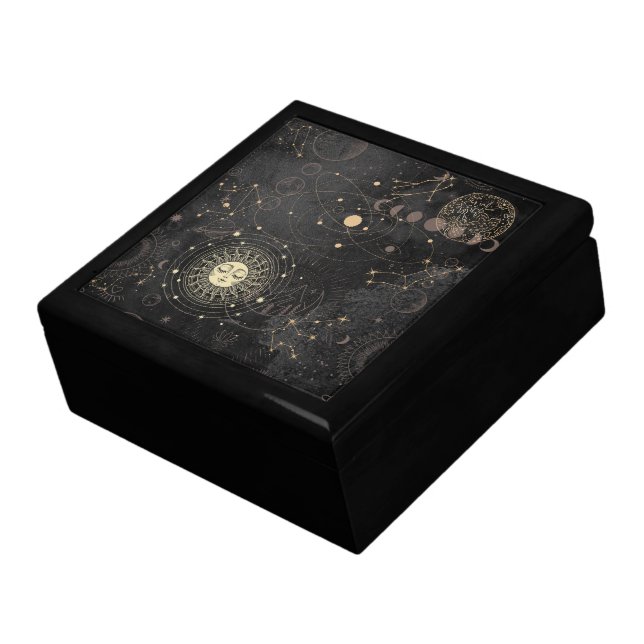 Black Gold Astrological Pattern Gift Box (Side)