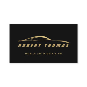 Black/Gold Auto Detail, Automobile Repair Business Card